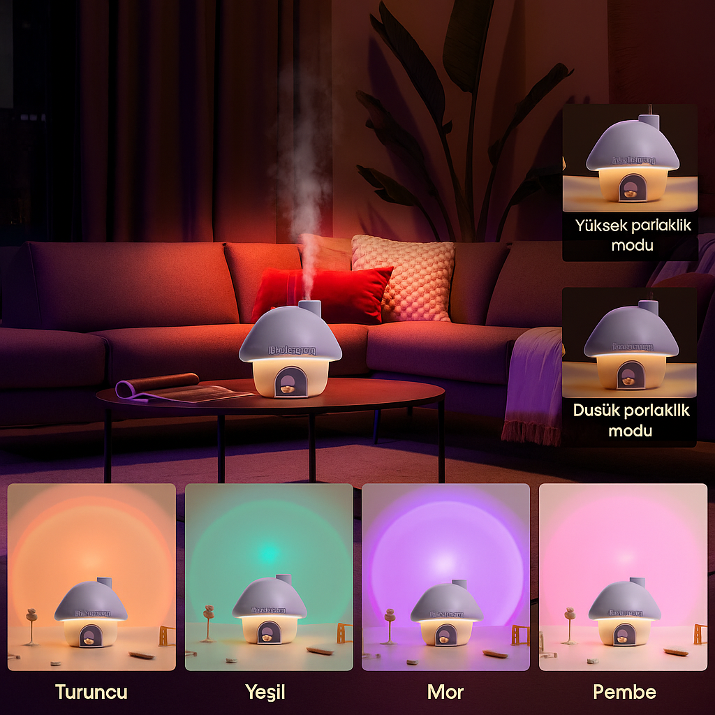 Mushroom House Hava Nemlendirici & Aroma Difüzör